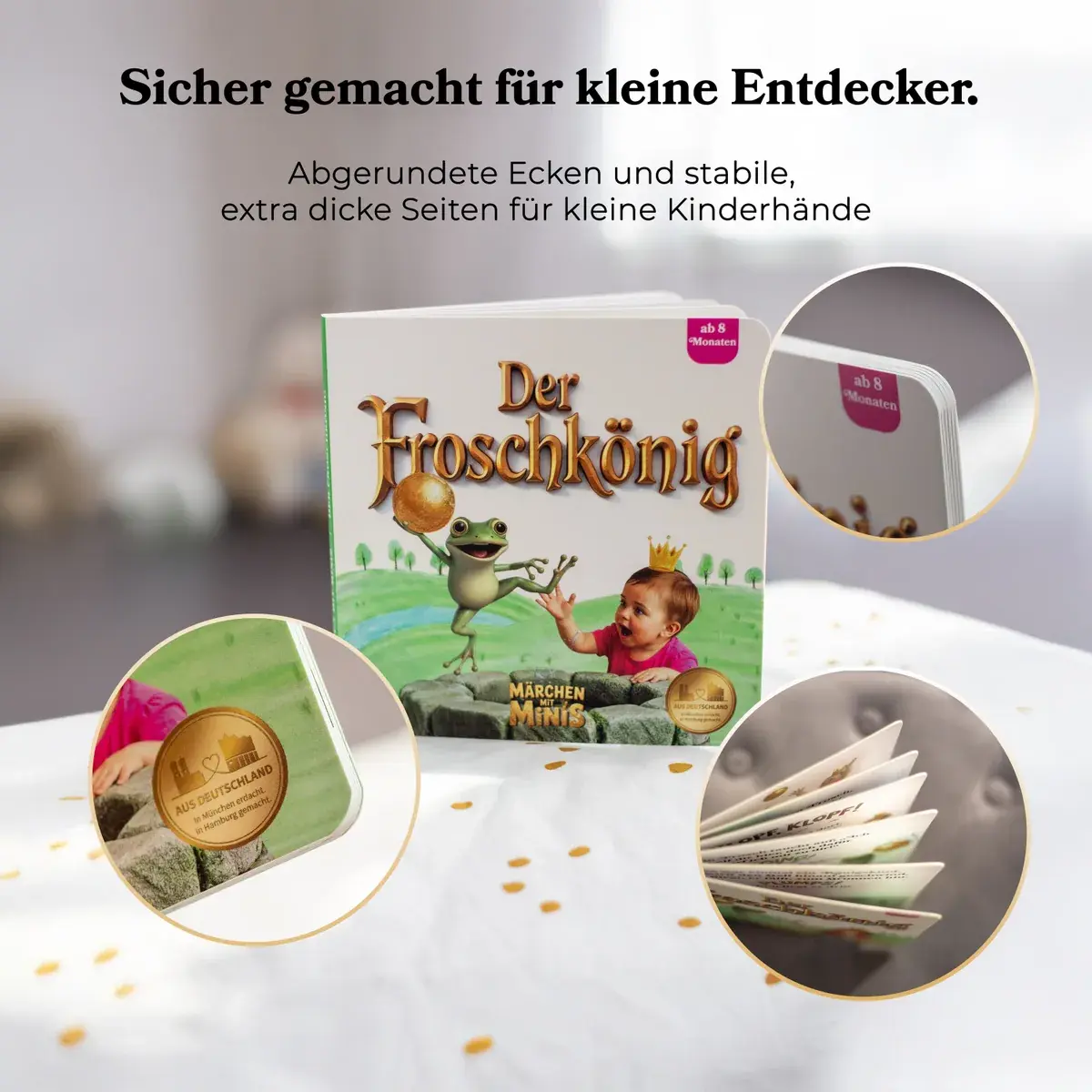 Produktdetails mit dicken Seiten und abgerundeten Ecken